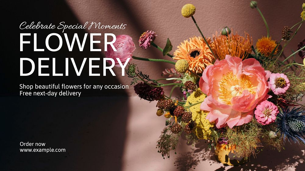Flower delivery blog banner template