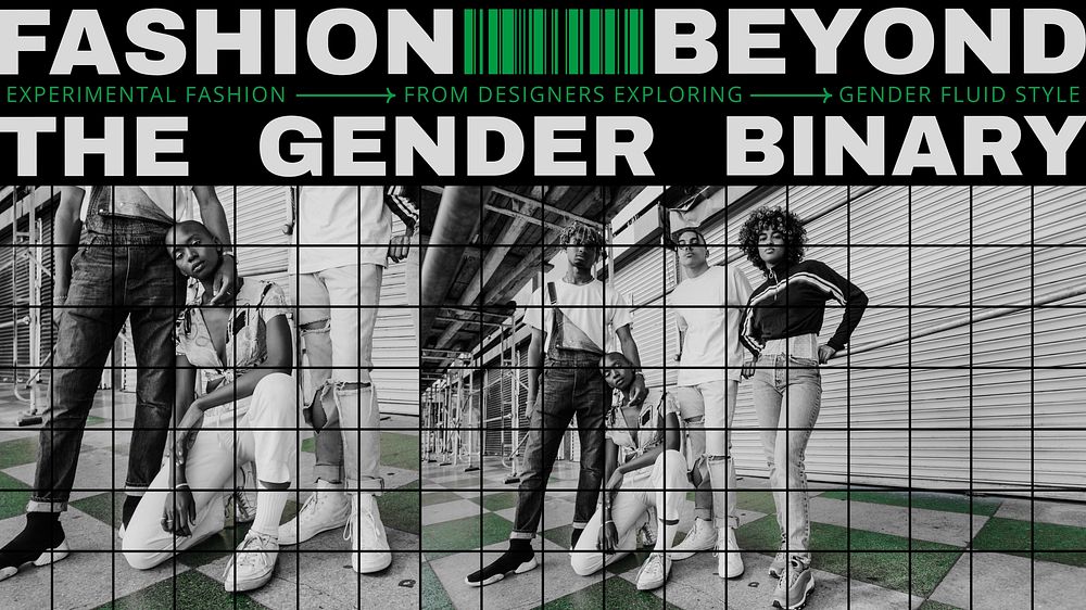 Street fashion  presentation template, the gender binary 
