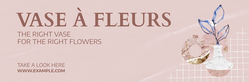 Vase flower Twitter header template