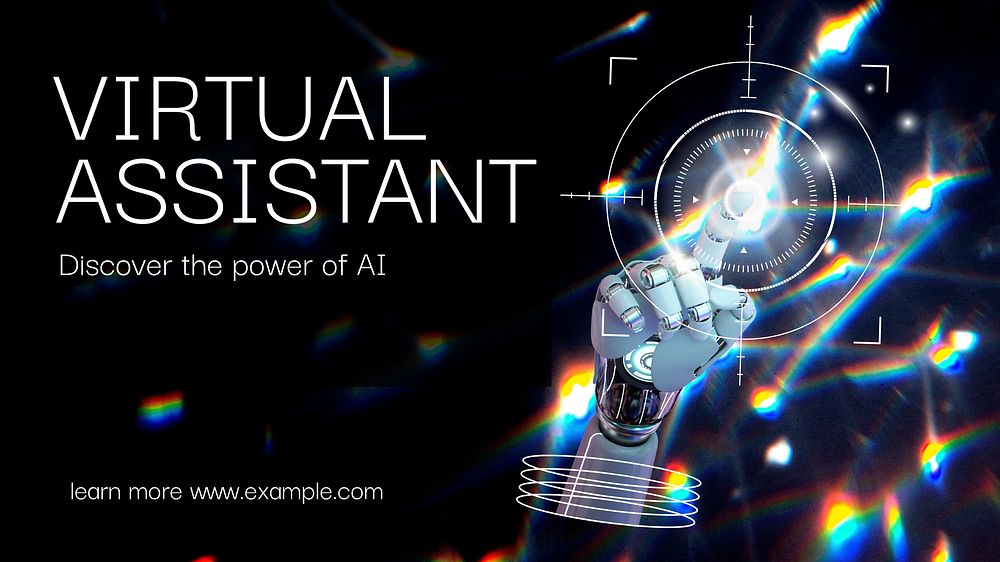 Virtual assistant blog banner template, editable AI technology design