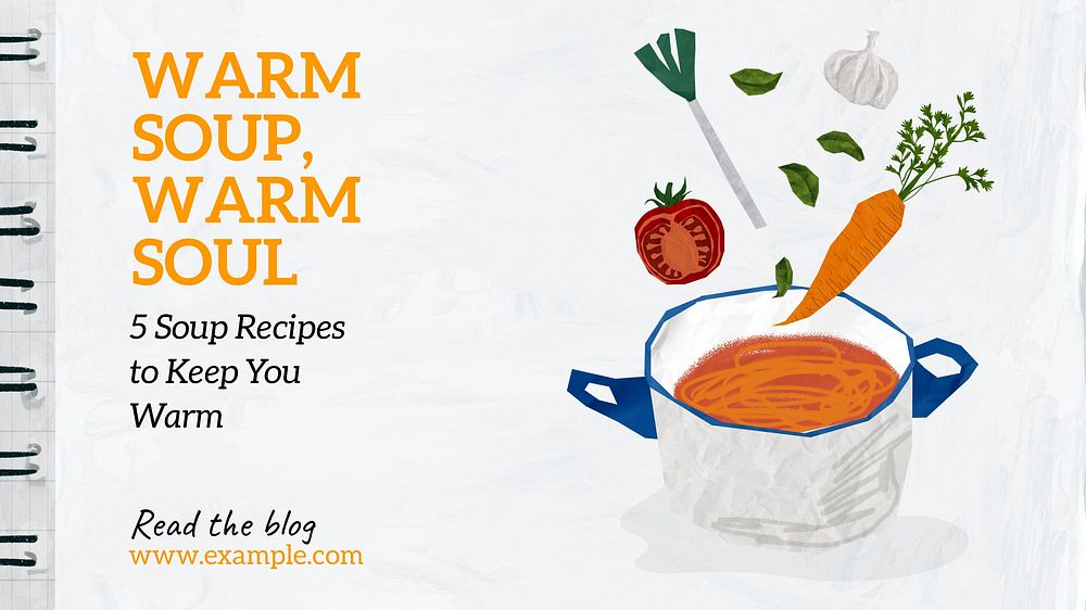 Vegetable soup blog banner template