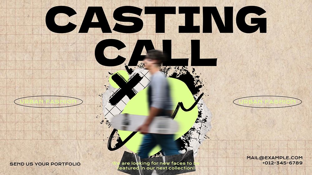 Model casting call banner template