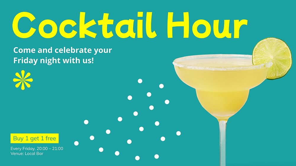 Cocktail hour  blog banner template