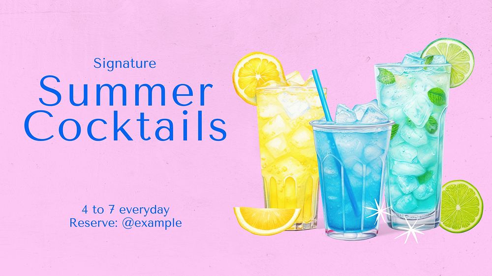 Summer cocktails Facebook cover template  