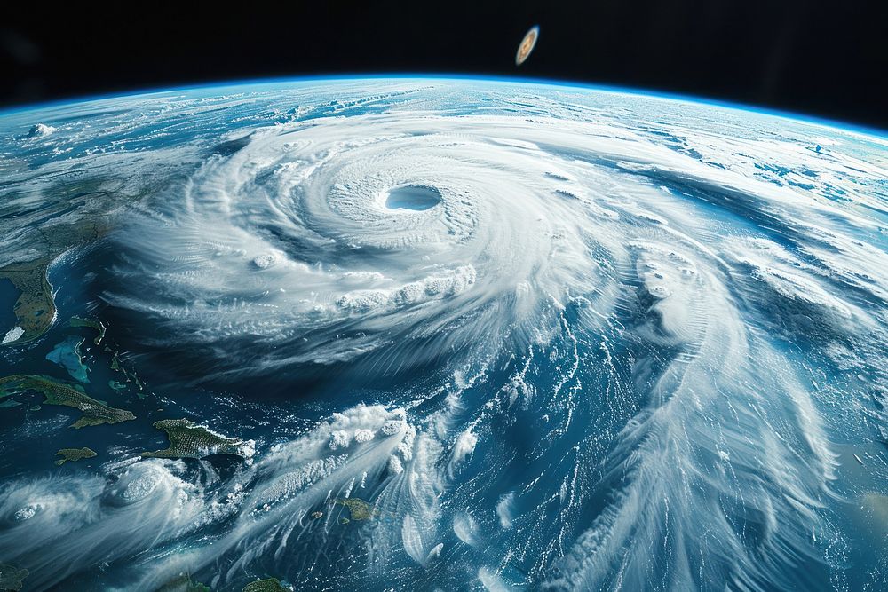 Powerful hurricane on earth seen from space astronomy outdoors universe.