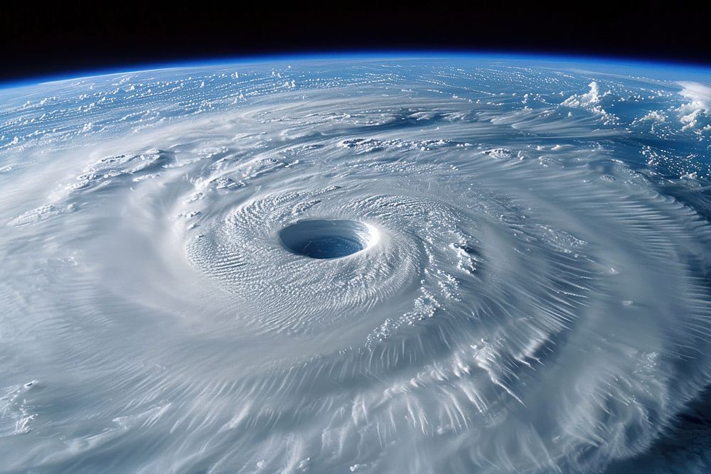 Powerful hurricane on earth seen from space astronomy outdoors universe.