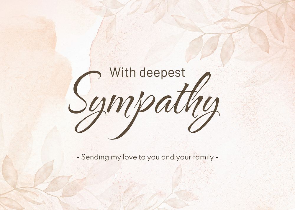 With deepest sympathy card template