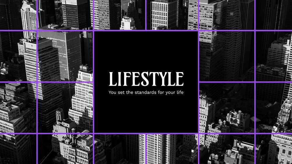 Urban lifestyle presentation template, monochrome design