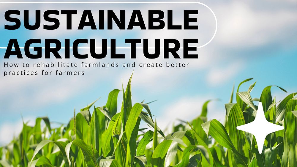 Sustainable agriculture ppt presentation template, farming industry design