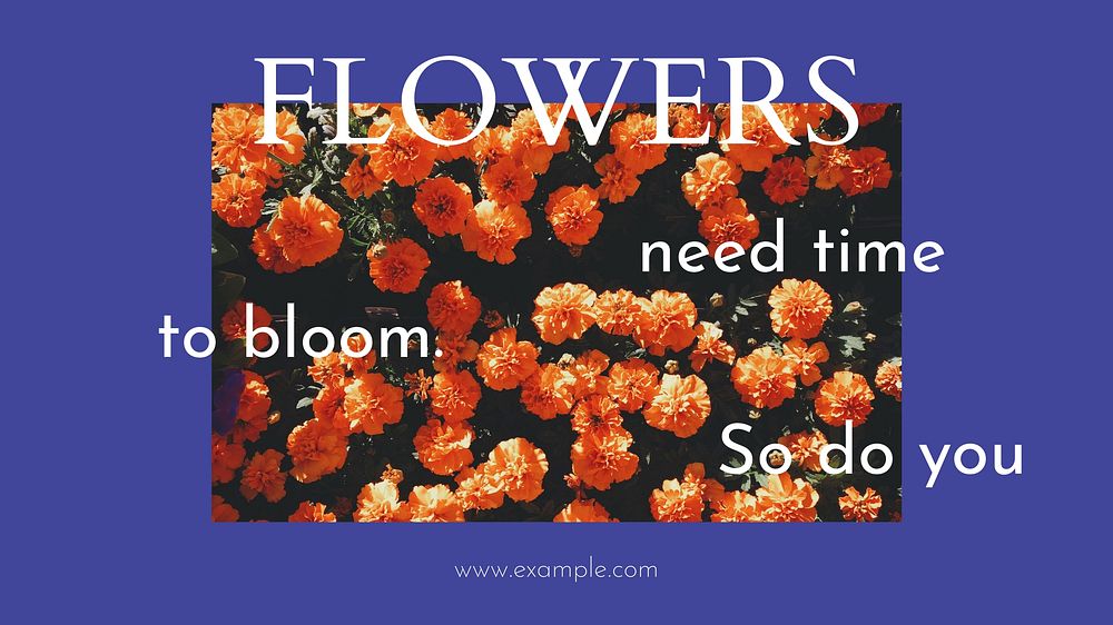 Flowers quote blog banner template