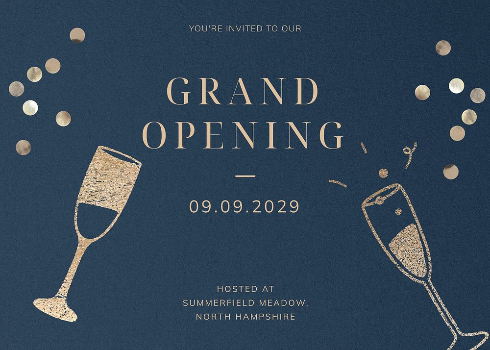 Grand opening invitation card template