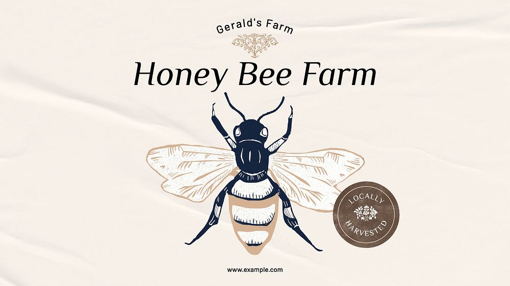 Honey bee farm blog banner template