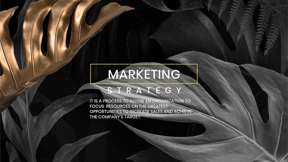 Marketing strategy Google Slide template, botanical design 