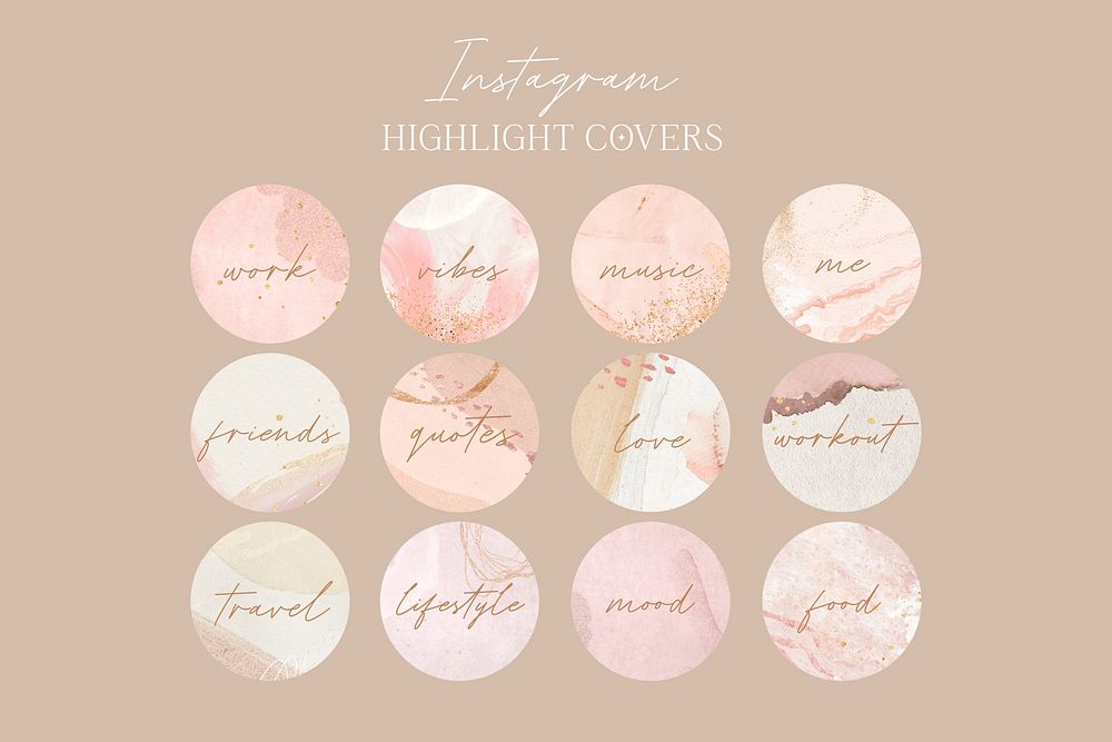 Aesthetic pink Instagram story highlight cover template