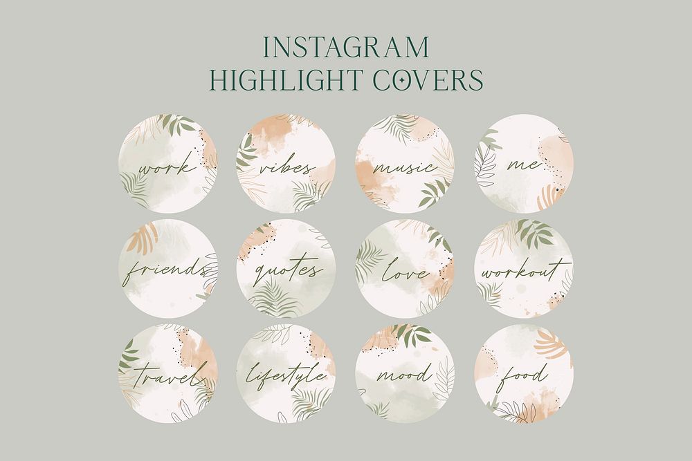 Botanical Instagram story highlight cover template