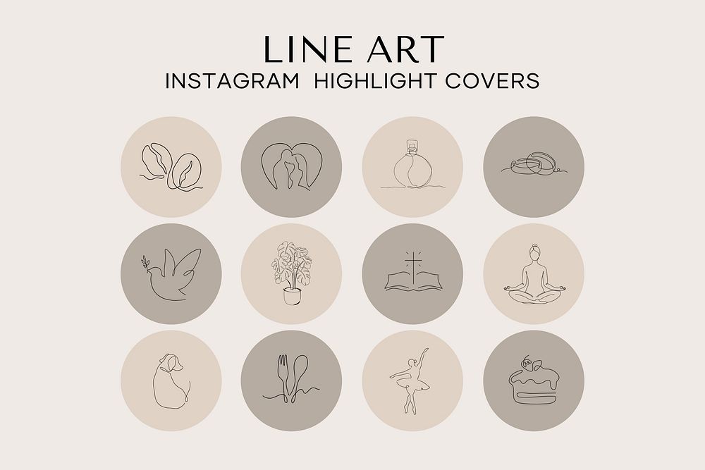 Brown Instagram story highlight cover template