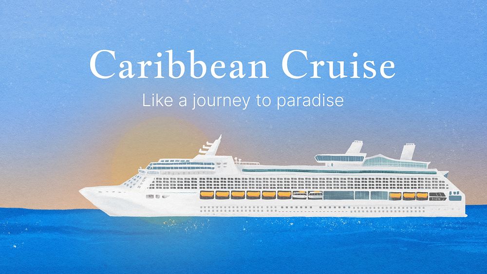 Caribbean cruise presentation template, tourism industry