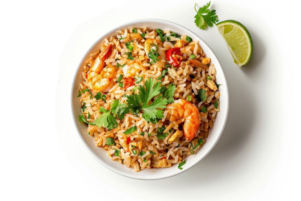 Delicious shrimp fried rice bowl