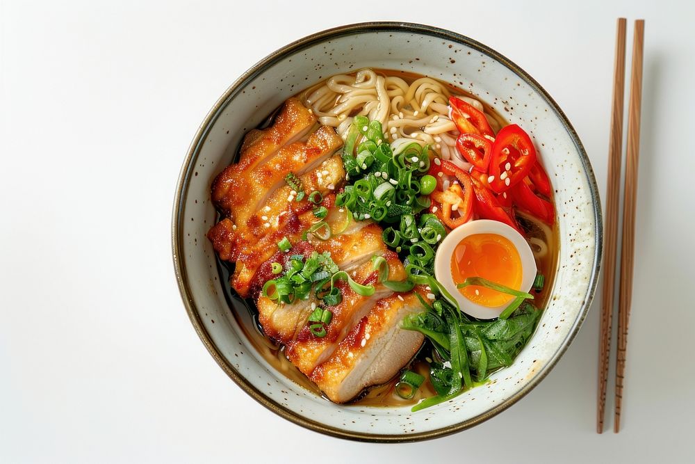 Delicious ramen with chicken