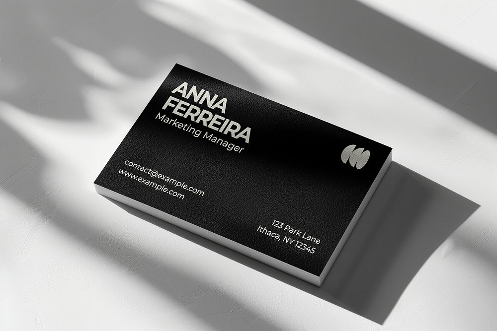 Elegant black business card mockup psd