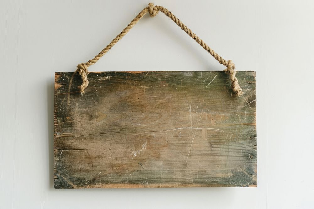 Rustic wooden hanging sign