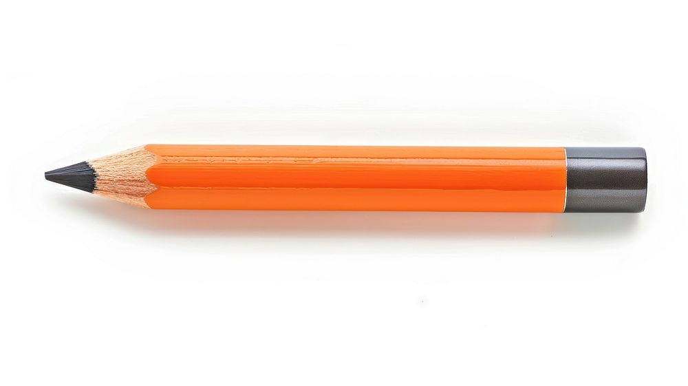 Bright orange wooden pencil