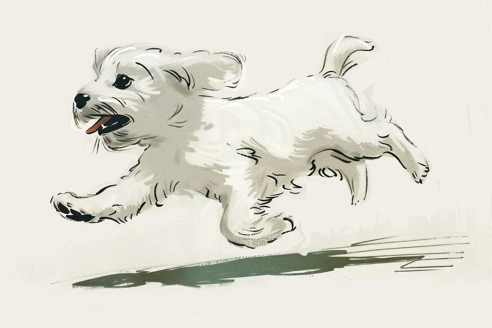 Energetic dog running joyfully