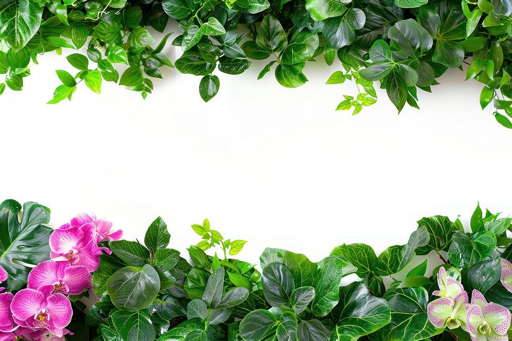 Lush greenery floral frame