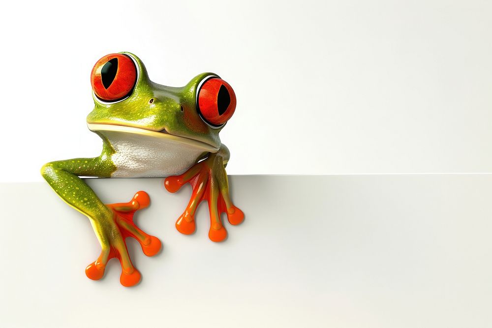 Colorful frog with vibrant eyes