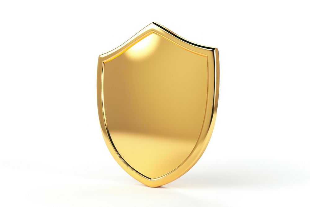 Golden shield protection security emblem