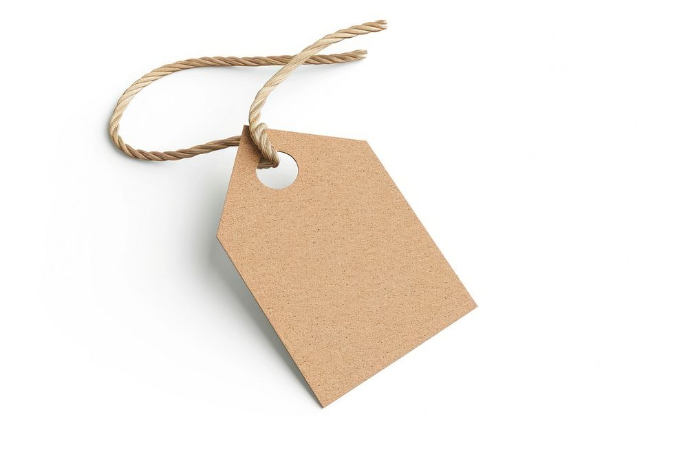 Blank brown paper tag with string