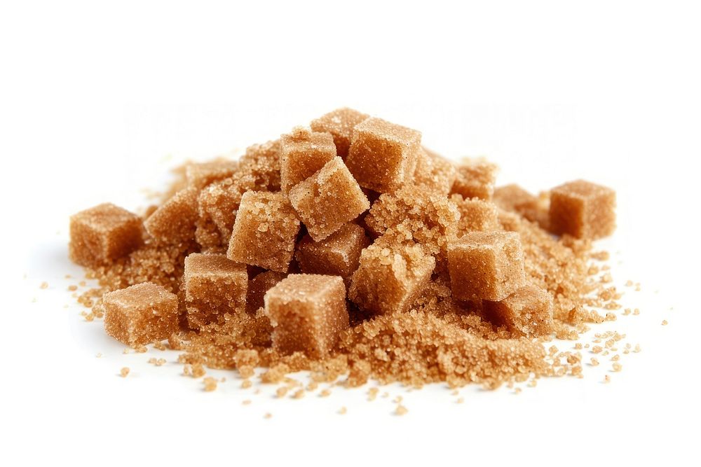 Brown sugar cubes pile