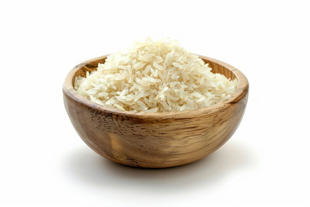 Bowl of uncooked white rice