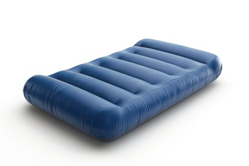 Blue inflatable air mattress