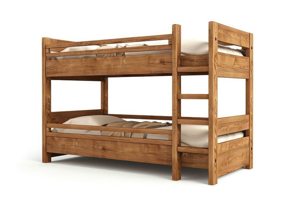 Wooden bunk bed with ladder | Free Photo - rawpixel