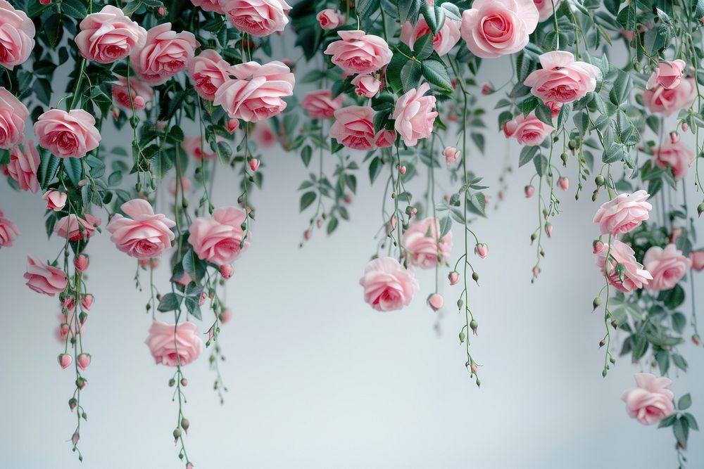 Hanging pink roses floral decor