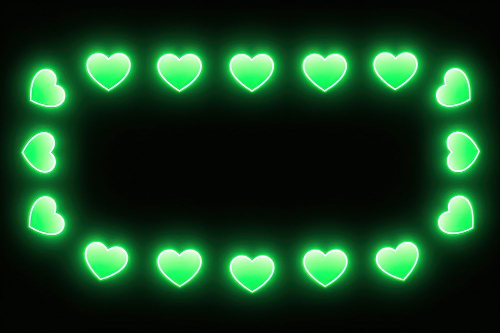 Glowing green heart frame | Free Photo Illustration - rawpixel