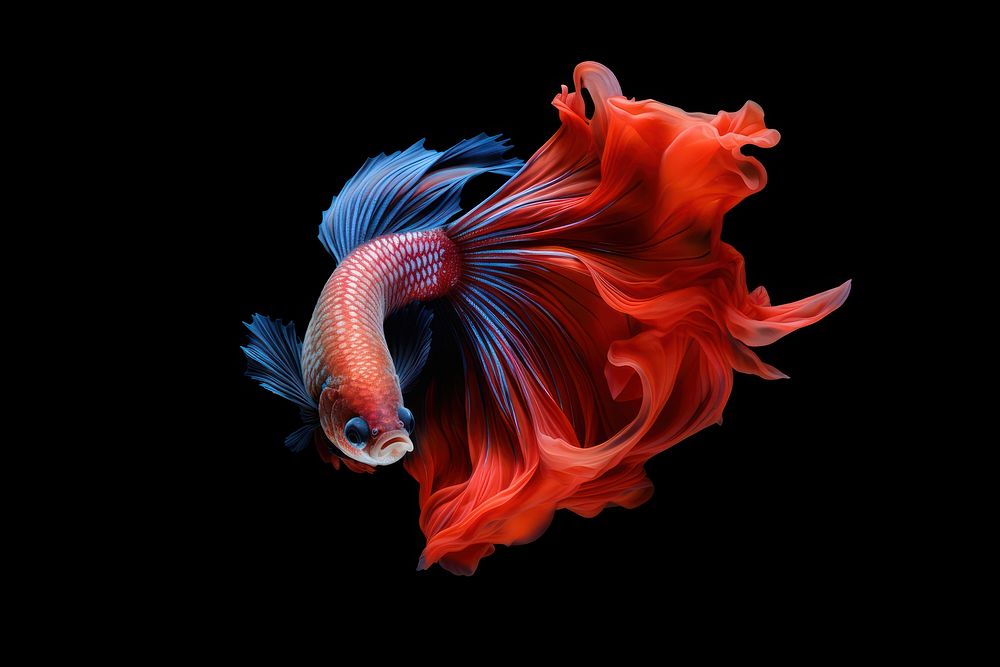 Vibrant betta fish with flowing fins