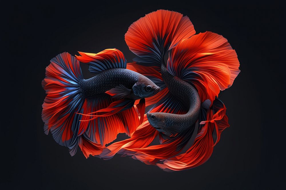 Vibrant betta fish with flowing fins