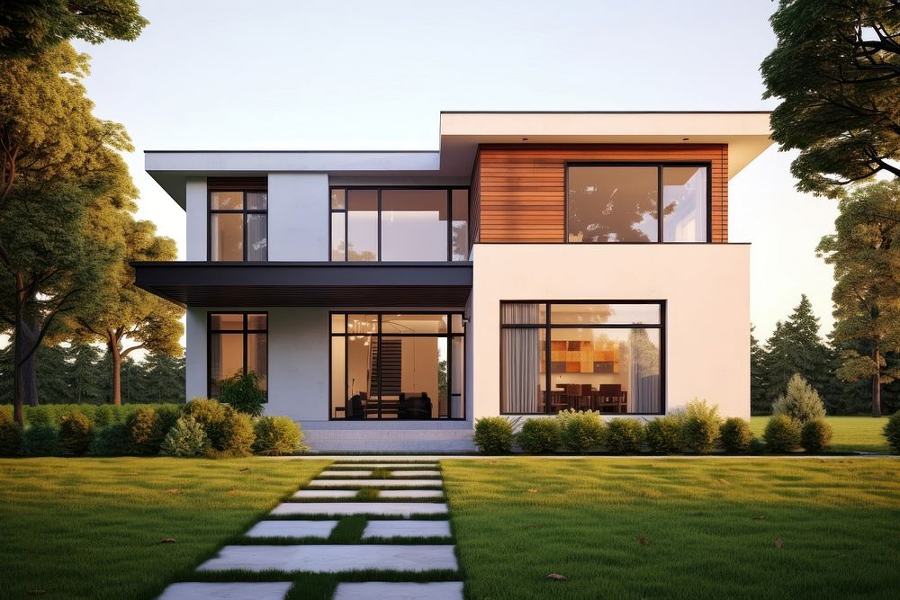 Modern two-story house exterior