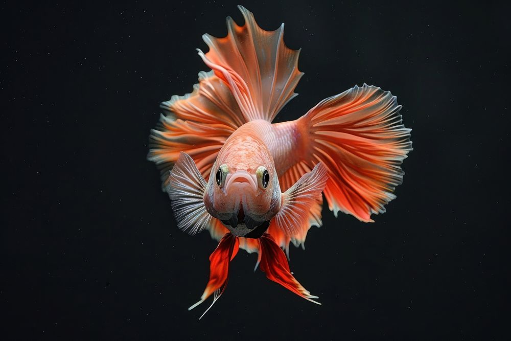 Vibrant Betta fish in motion