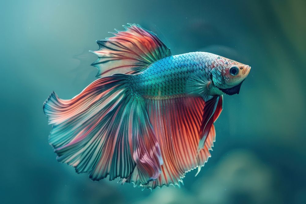 Vibrant betta fish underwater beauty