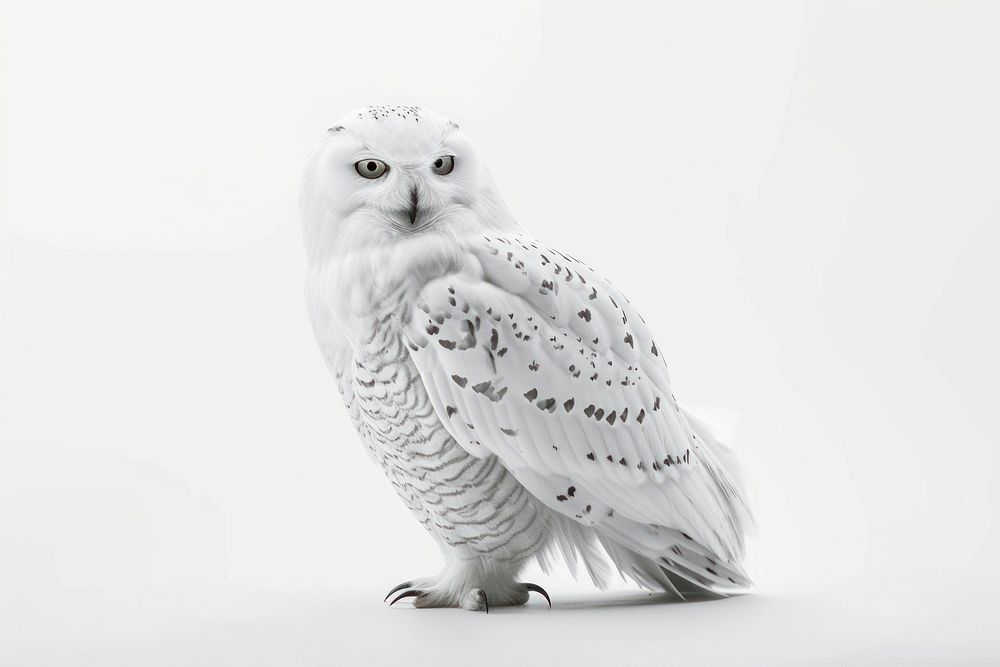 Majestic snowy owl in profile