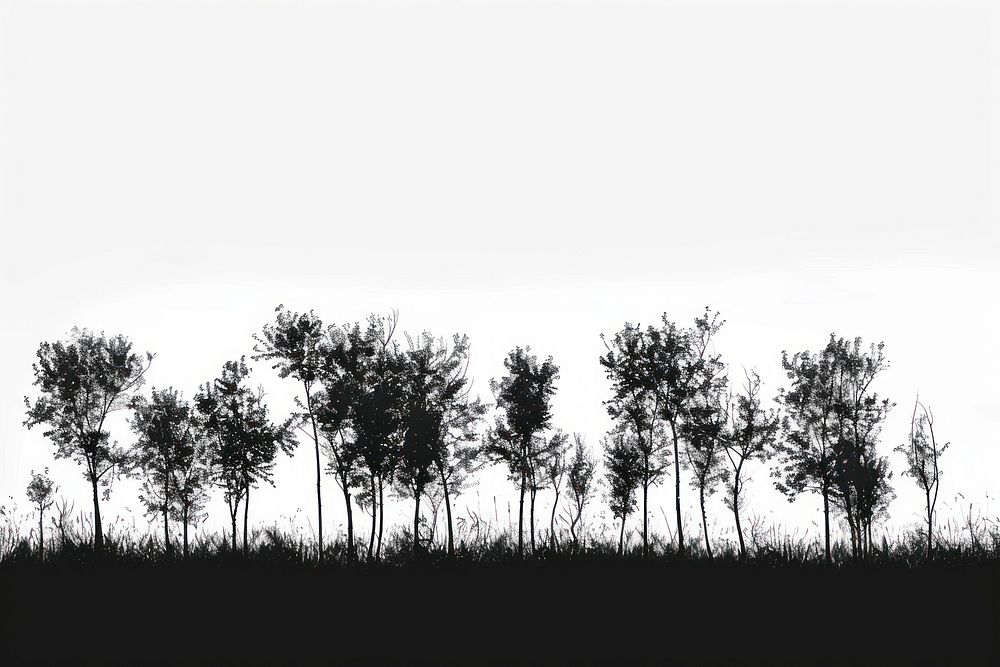 Silhouette trees against white background