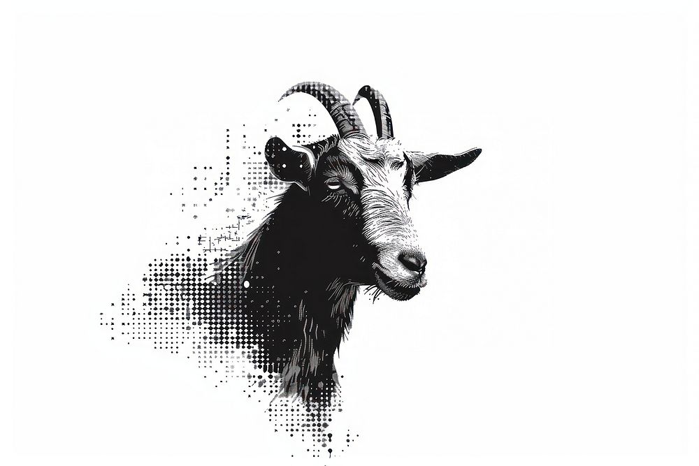 Abstract goat portrait art