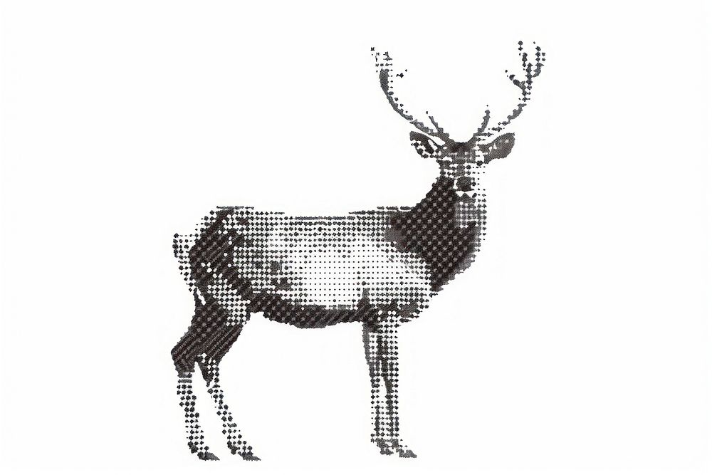 Pixelated deer art illustration