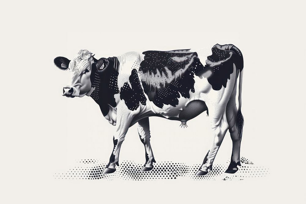 Detailed black and white cow