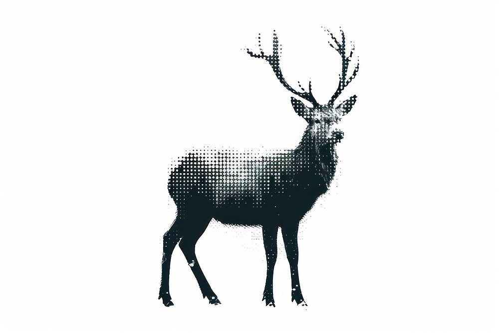 Abstract deer silhouette with dots