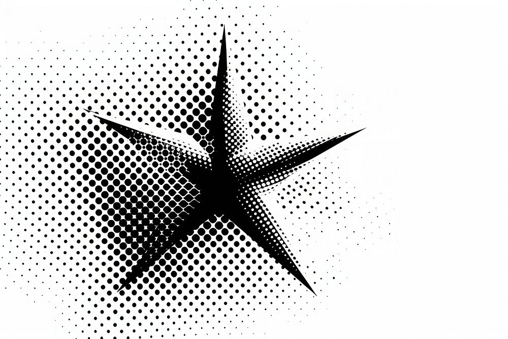 Abstract star with halftone dots