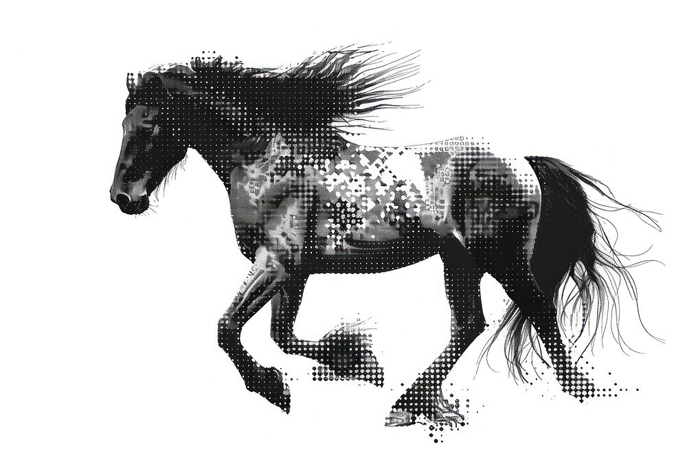 Digital horse art illustration